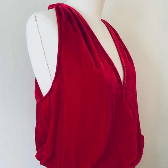 Ramy Brook red velvet holday cocktail dress - Picture 6 of 10